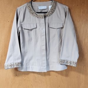 Tan Jean jacket with bling trim